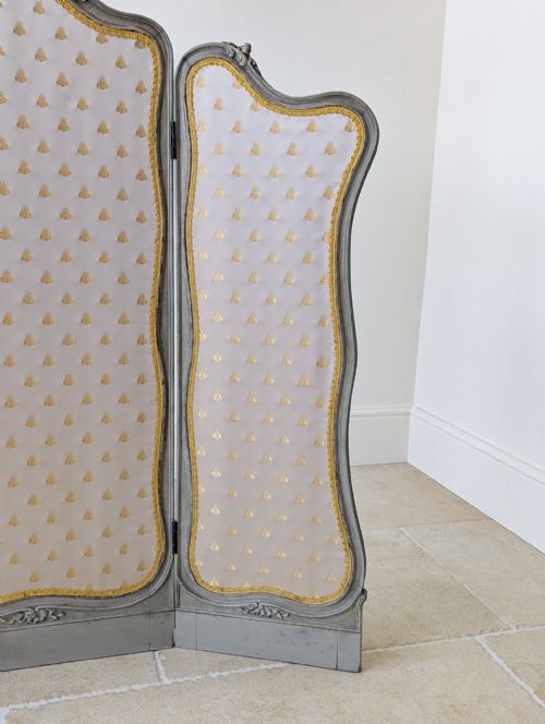 ANTIQUE NAPOLEON III PAINTED THREEFOLD ROOM SCREEN C1860 - ADDITIONAL PHOTO 14