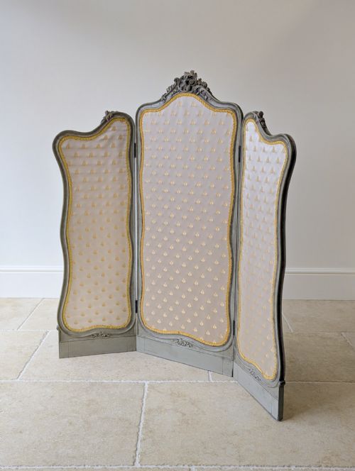 ANTIQUE NAPOLEON III PAINTED THREEFOLD ROOM SCREEN C1860 - ADDITIONAL PHOTO 15