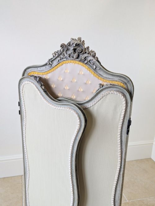 ANTIQUE NAPOLEON III PAINTED THREEFOLD ROOM SCREEN C1860 - ADDITIONAL PHOTO 17