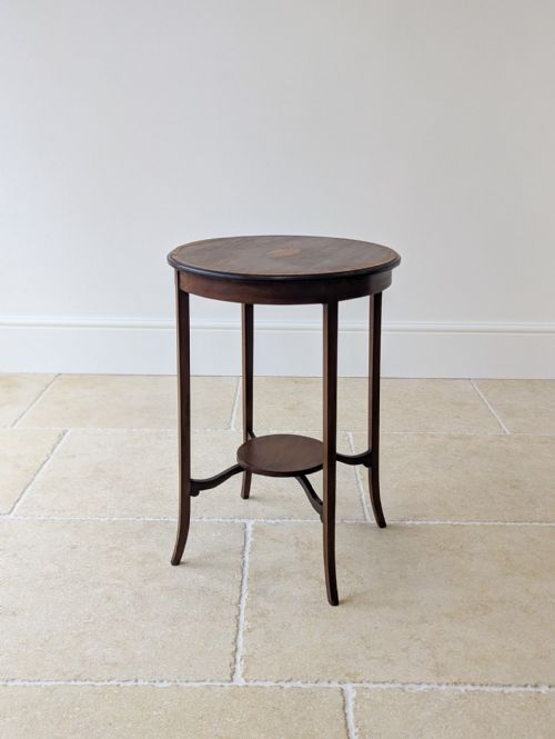 ANTIQUE EDWARDIAN MAHOGANY CIRCULAR OCCASIONAL TABLE C1905