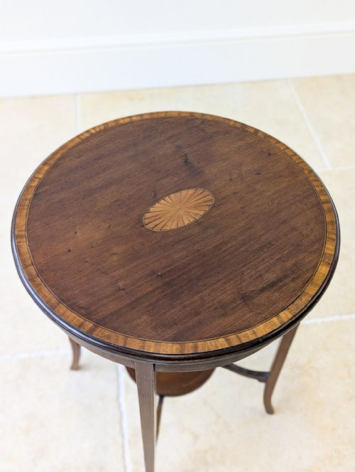 ANTIQUE EDWARDIAN MAHOGANY CIRCULAR OCCASIONAL TABLE C1905 - ADDITIONAL PHOTO 1