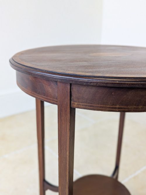 ANTIQUE EDWARDIAN MAHOGANY CIRCULAR OCCASIONAL TABLE C1905 - ADDITIONAL PHOTO 7