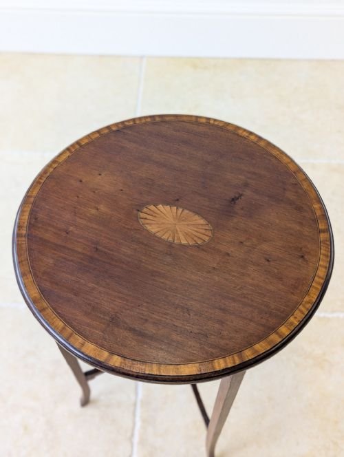 ANTIQUE EDWARDIAN MAHOGANY CIRCULAR OCCASIONAL TABLE C1905 - ADDITIONAL PHOTO 12