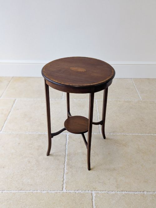 ANTIQUE EDWARDIAN MAHOGANY CIRCULAR OCCASIONAL TABLE C1905 - ADDITIONAL PHOTO 15