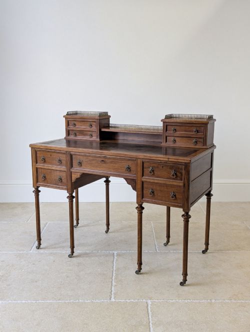 ANTIQUE VICTORIAN WALNUT WRITING DESK C1880