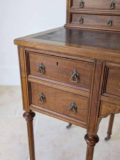 ANTIQUE VICTORIAN WALNUT WRITING DESK C1880 - ADDITIONAL PHOTO 4