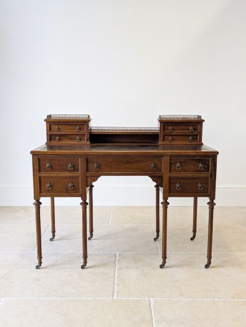 ANTIQUE VICTORIAN WALNUT WRITING DESK C1880 - ADDITIONAL PHOTO 7