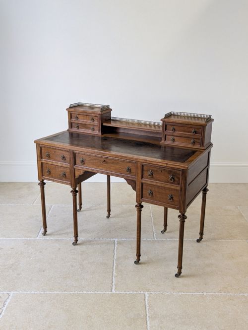 ANTIQUE VICTORIAN WALNUT WRITING DESK C1880 - ADDITIONAL PHOTO 13