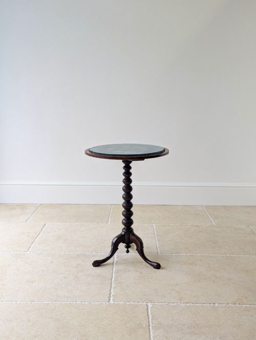 ANTIQUE WILLIAM IV ROSEWOOD BEADWORK TRIPOD WINE TABLE C1830 - ADDITIONAL PHOTO 4