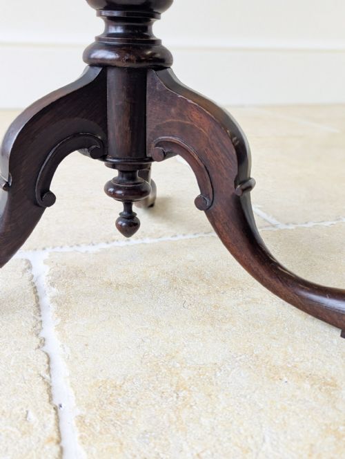 ANTIQUE WILLIAM IV ROSEWOOD BEADWORK TRIPOD WINE TABLE C1830 - ADDITIONAL PHOTO 5