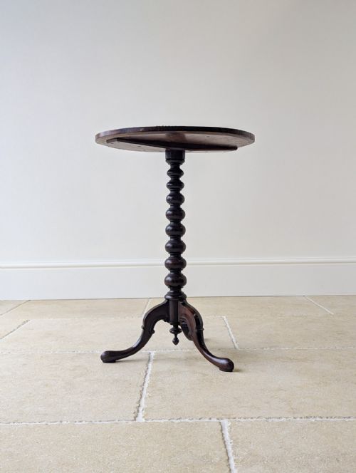 ANTIQUE WILLIAM IV ROSEWOOD BEADWORK TRIPOD WINE TABLE C1830 - ADDITIONAL PHOTO 6