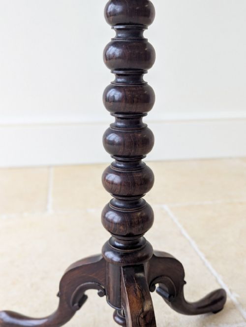 ANTIQUE WILLIAM IV ROSEWOOD BEADWORK TRIPOD WINE TABLE C1830 - ADDITIONAL PHOTO 10