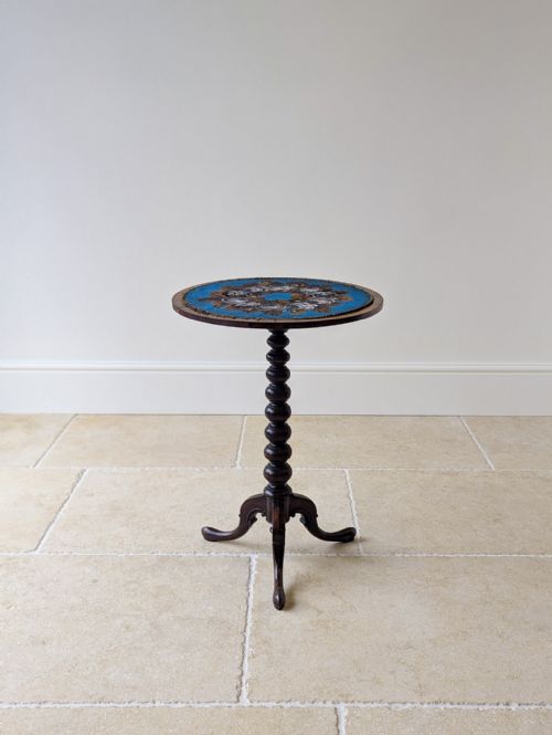 ANTIQUE WILLIAM IV ROSEWOOD BEADWORK TRIPOD WINE TABLE C1830 - ADDITIONAL PHOTO 13