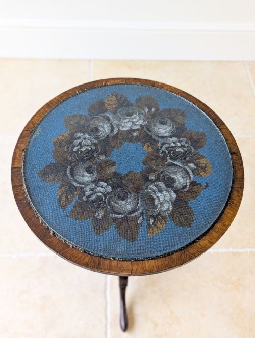ANTIQUE WILLIAM IV ROSEWOOD BEADWORK TRIPOD WINE TABLE C1830 - ADDITIONAL PHOTO 15