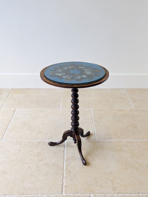 ANTIQUE WILLIAM IV ROSEWOOD BEADWORK TRIPOD WINE TABLE C1830 - ADDITIONAL PHOTO 16