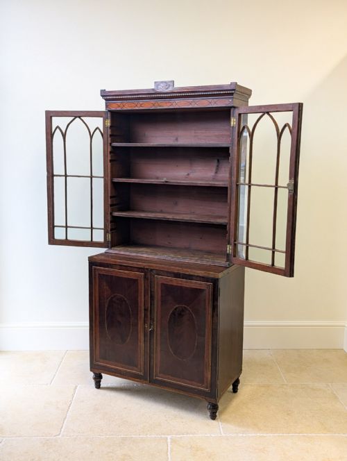 ANTIQUE GEORGIAN MAHOGANY BOOKCASE CABINET C1800 - ADDITIONAL PHOTO 5