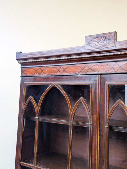ANTIQUE GEORGIAN MAHOGANY BOOKCASE CABINET C1800 - ADDITIONAL PHOTO 7