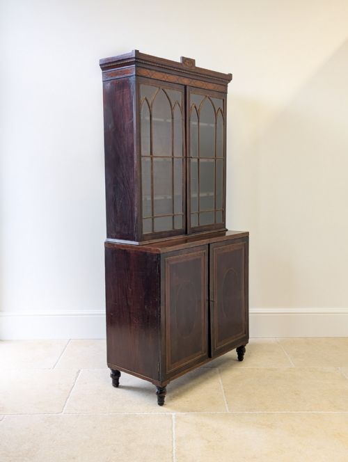 ANTIQUE GEORGIAN MAHOGANY BOOKCASE CABINET C1800 - ADDITIONAL PHOTO 13