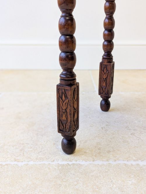 ANTIQUE EDWARDIAN FRUITWOOD CARVED SIDE TABLE C1900 - ADDITIONAL PHOTO 16