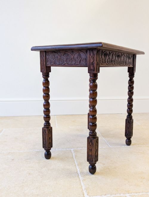 ANTIQUE EDWARDIAN FRUITWOOD CARVED SIDE TABLE C1900 - ADDITIONAL PHOTO 19