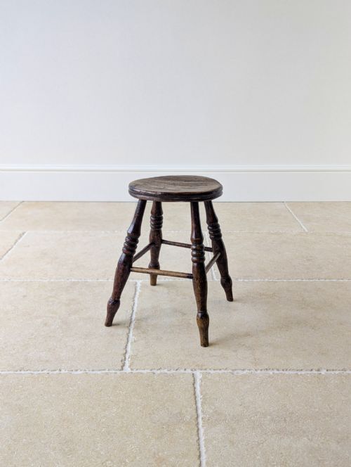 ANTIQUE EARLY VICTORIAN ELM BEECH COUNTRY STOOL C1850 - ADDITIONAL PHOTO 11