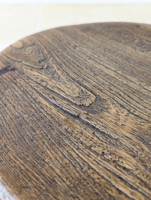 ANTIQUE EARLY VICTORIAN ELM BEECH COUNTRY STOOL C1850 - ADDITIONAL PHOTO 13
