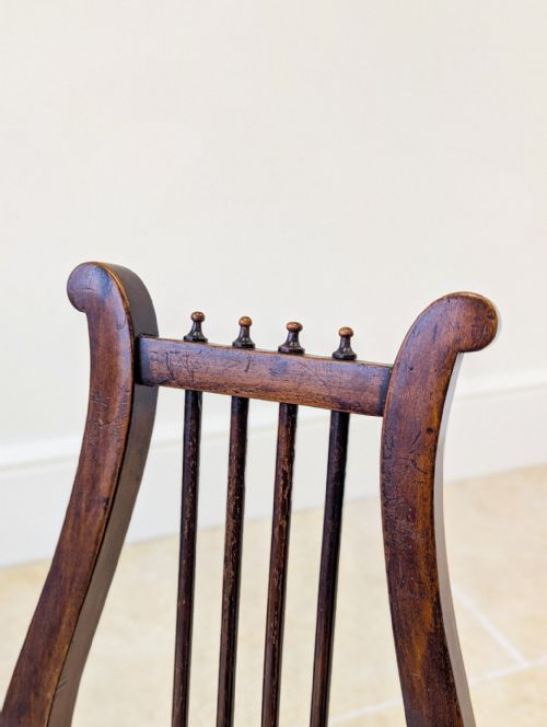 ANTIQUE EDWARDIAN BEECH LYREBACK SIDE CHAIR C1905 - ADDITIONAL PHOTO 10