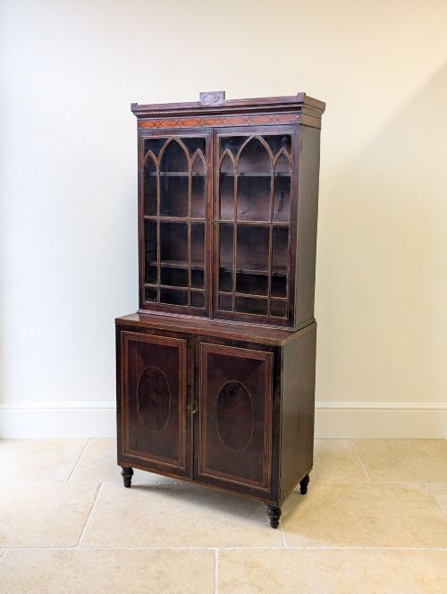 ANTIQUE GEORGIAN MAHOGANY BOOKCASE CABINET C1800