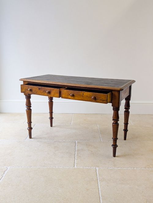 ANTIQUE VICTORIAN MAHOGANY WRITING TABLE C1870 - ADDITIONAL PHOTO 4