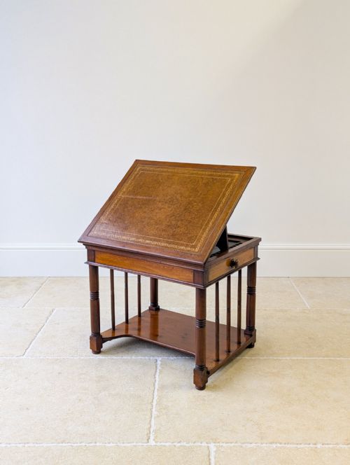 ANTIQUE VICTORIAN MAHOGANY LIBRARY CHAIRSIDE READING TABLE C1890