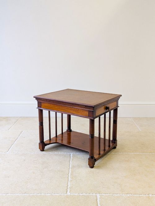 ANTIQUE VICTORIAN MAHOGANY LIBRARY CHAIRSIDE READING TABLE C1890 - ADDITIONAL PHOTO 1