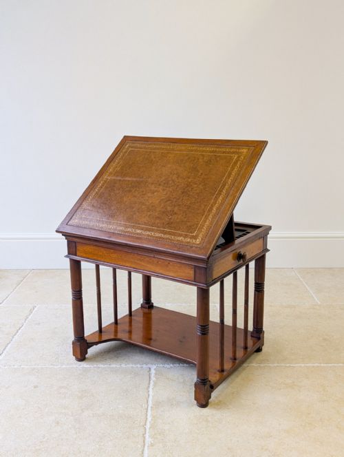 ANTIQUE VICTORIAN MAHOGANY LIBRARY CHAIRSIDE READING TABLE C1890 - ADDITIONAL PHOTO 9