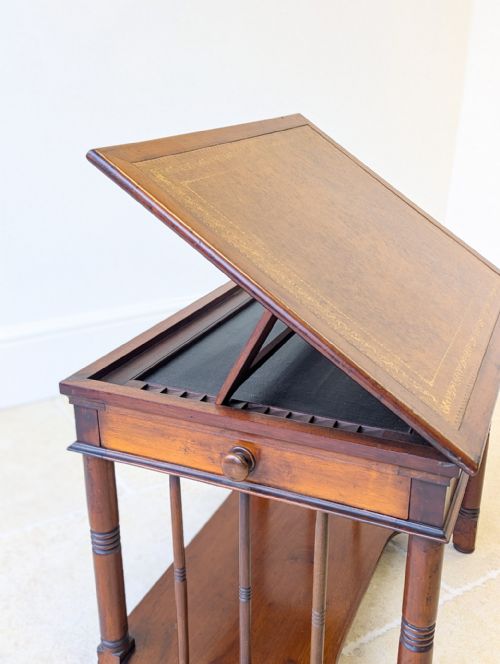 ANTIQUE VICTORIAN MAHOGANY LIBRARY CHAIRSIDE READING TABLE C1890 - ADDITIONAL PHOTO 10