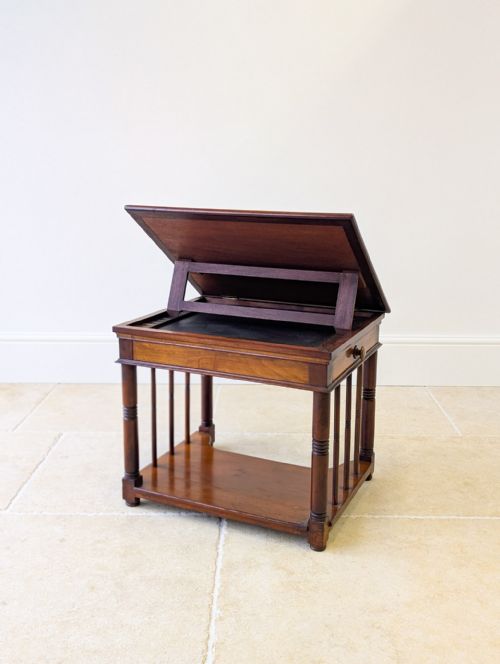 ANTIQUE VICTORIAN MAHOGANY LIBRARY CHAIRSIDE READING TABLE C1890 - ADDITIONAL PHOTO 11