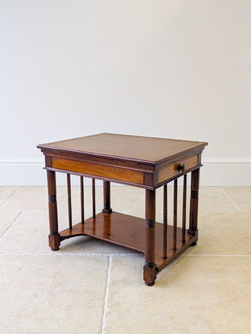 ANTIQUE VICTORIAN MAHOGANY LIBRARY CHAIRSIDE READING TABLE C1890 - ADDITIONAL PHOTO 13