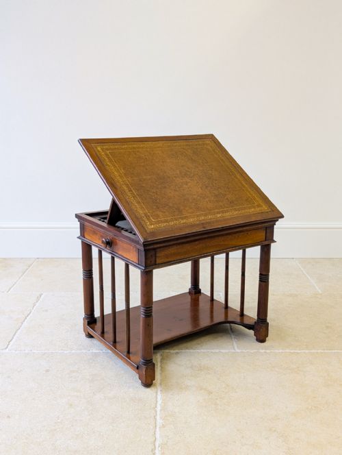 ANTIQUE VICTORIAN MAHOGANY LIBRARY CHAIRSIDE READING TABLE C1890 - ADDITIONAL PHOTO 17