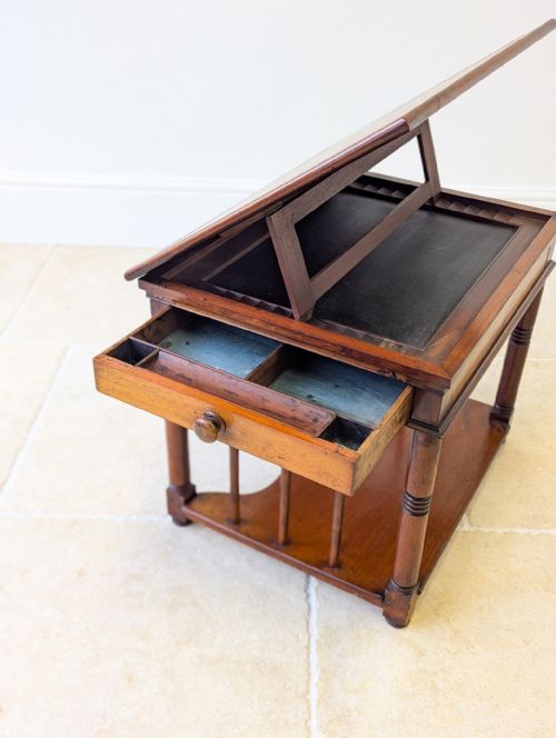 ANTIQUE VICTORIAN MAHOGANY LIBRARY CHAIRSIDE READING TABLE C1890 - ADDITIONAL PHOTO 18