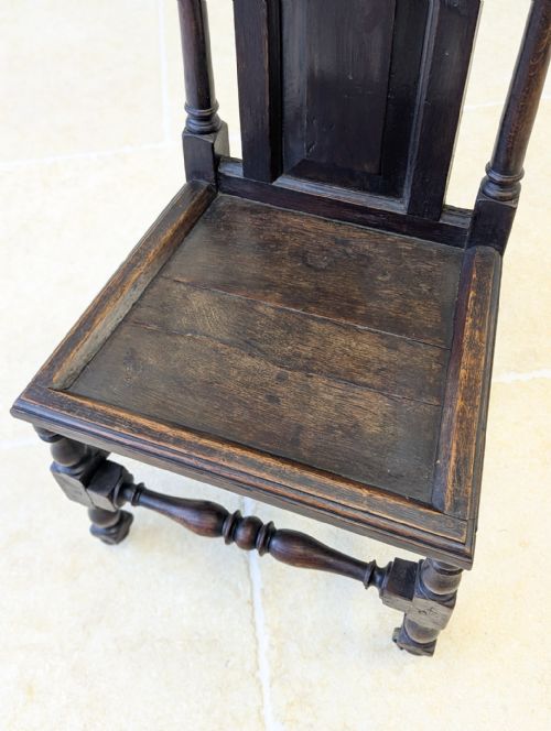 ANTIQUE LATE VICTORIAN JACOBEAN REVIVAL OAK HALL CHAIR C1890 - ADDITIONAL PHOTO 8