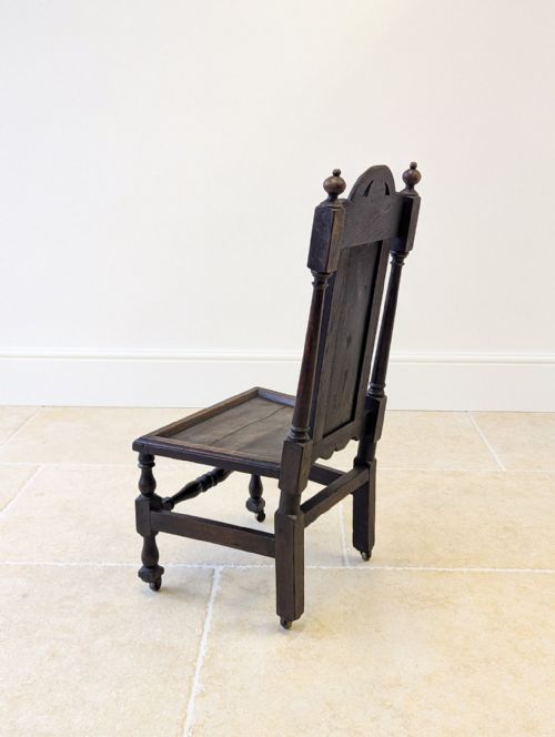 ANTIQUE LATE VICTORIAN JACOBEAN REVIVAL OAK HALL CHAIR C1890 - ADDITIONAL PHOTO 12
