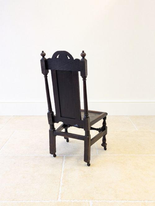 ANTIQUE LATE VICTORIAN JACOBEAN REVIVAL OAK HALL CHAIR C1890 - ADDITIONAL PHOTO 13