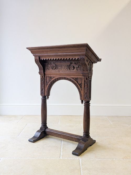Antique Victorian Gothic Oak Lectern C.1893