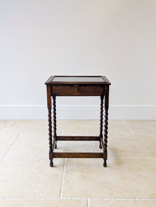 ANTIQUE OAK BIJOUTERIE TABLE C1920 - ADDITIONAL PHOTO 2