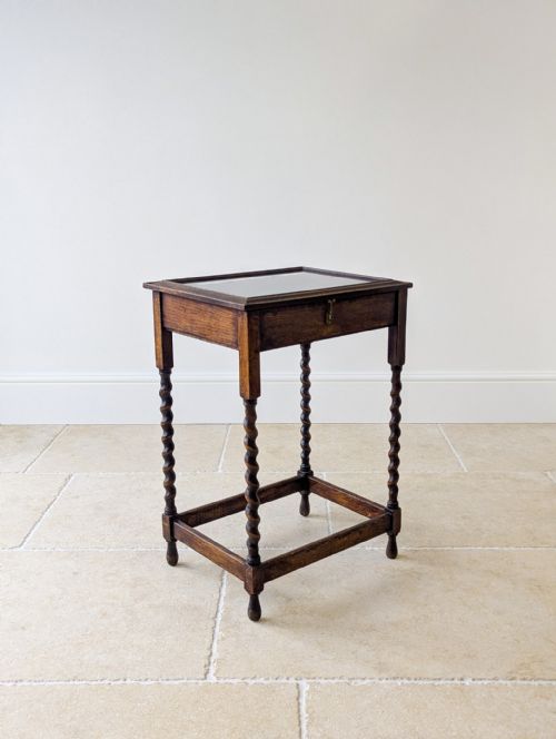 ANTIQUE OAK BIJOUTERIE TABLE C1920 - ADDITIONAL PHOTO 5