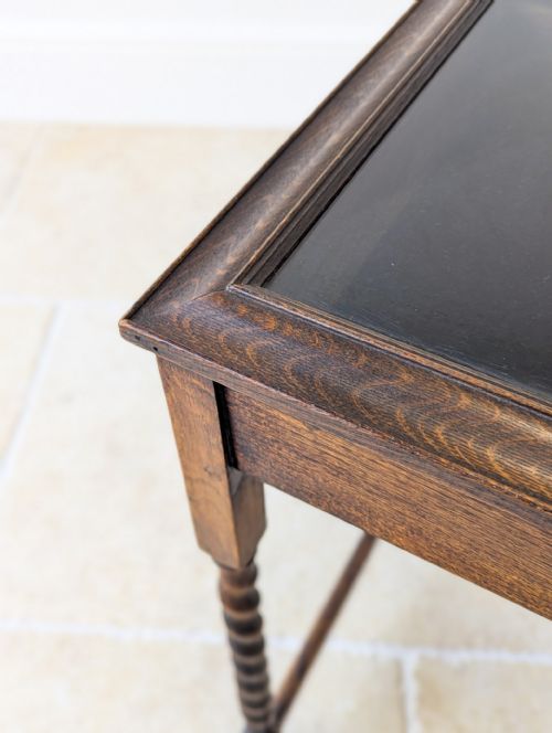 ANTIQUE OAK BIJOUTERIE TABLE C1920 - ADDITIONAL PHOTO 7