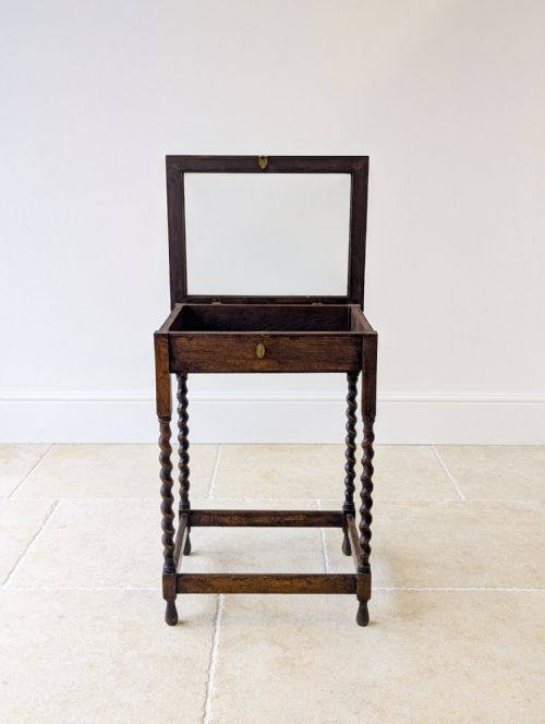 ANTIQUE OAK BIJOUTERIE TABLE C1920 - ADDITIONAL PHOTO 8