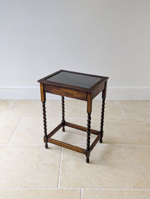 ANTIQUE OAK BIJOUTERIE TABLE C1920 - ADDITIONAL PHOTO 14