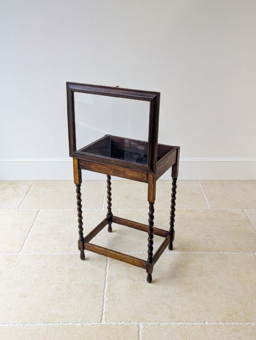 ANTIQUE OAK BIJOUTERIE TABLE C1920 - ADDITIONAL PHOTO 15