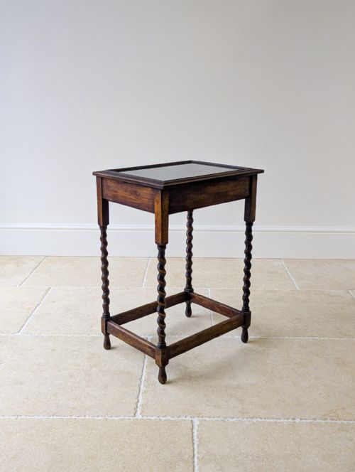 ANTIQUE OAK BIJOUTERIE TABLE C1920 - ADDITIONAL PHOTO 16