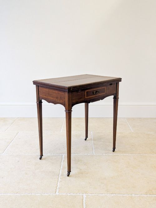 ANTIQUE EDWARDIAN MAHOGANY CHESS CARD GAMES TABLE C1910 - ADDITIONAL PHOTO 4