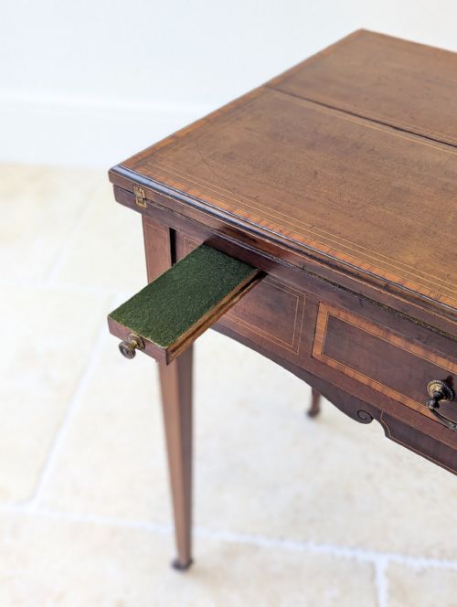 ANTIQUE EDWARDIAN MAHOGANY CHESS CARD GAMES TABLE C1910 - ADDITIONAL PHOTO 12